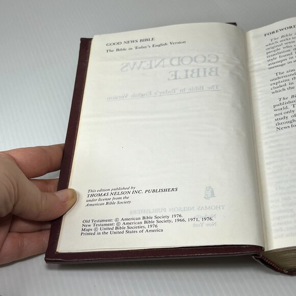 Good News Bible Today's English Version Thomas Nelson Publishing 1976 Padded - Picture 11 of 12